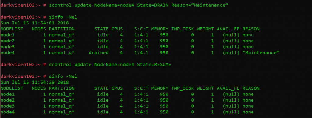 SLURM maintenance commands