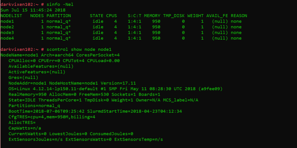 SLURM node info