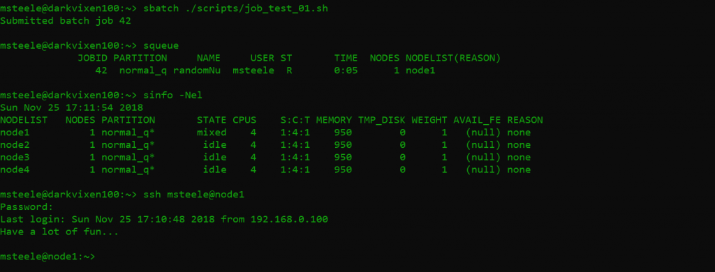 SLURM user successful authentication