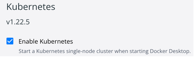 Kubernetes Checkbox in Docker Desktop