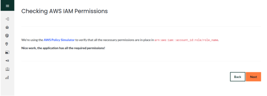 Permissions check, information about current users permissions is shown
