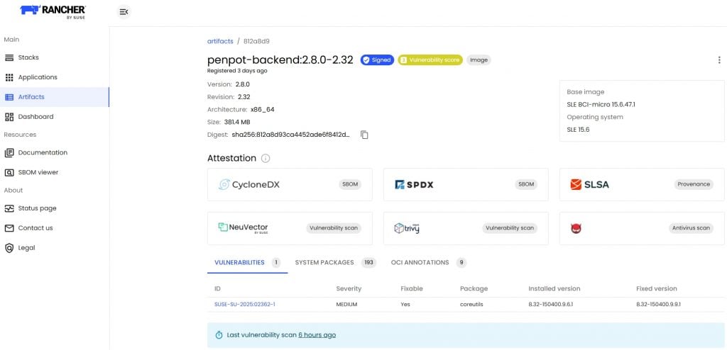 SUSE Application Collection Penpot overview