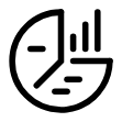 Icon depicting a pie and bar chart